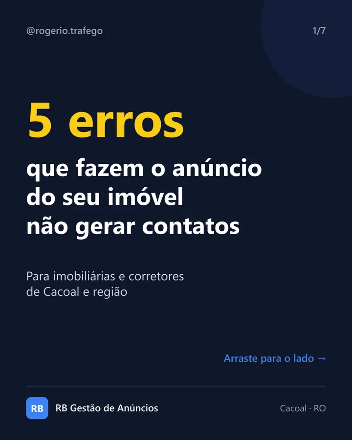Post do Instagram: 5 erros que fazem o anúncio do seu imóvel não gerar contatos