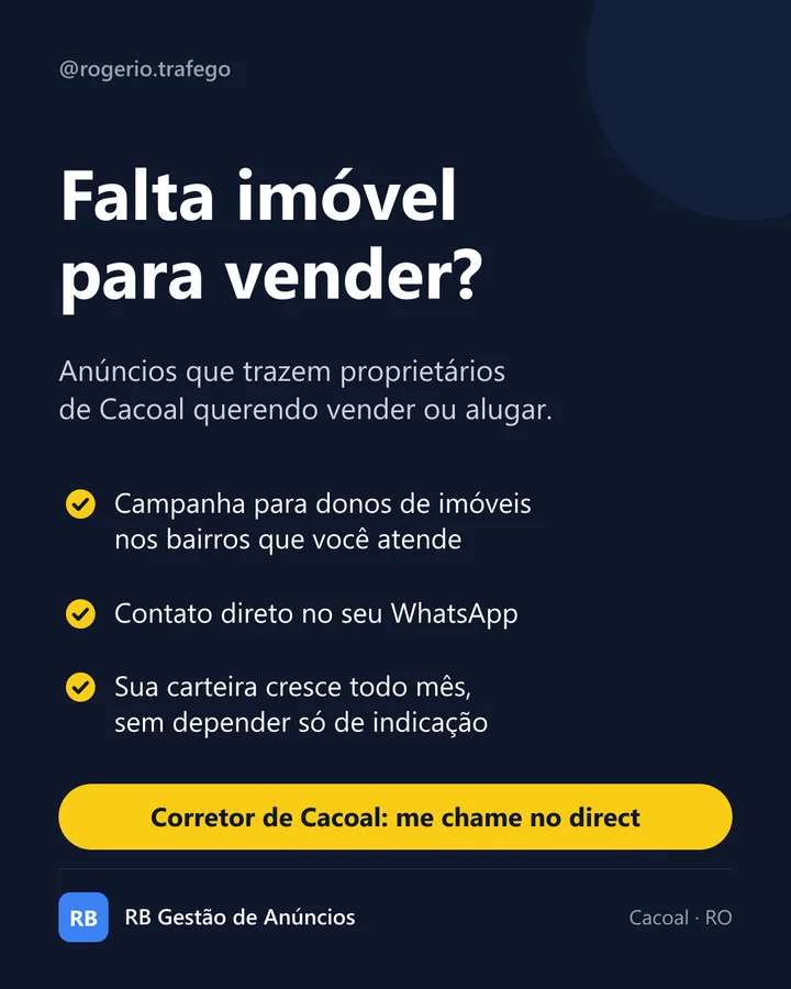 Post do Instagram: anúncios para captar proprietários que querem vender ou alugar